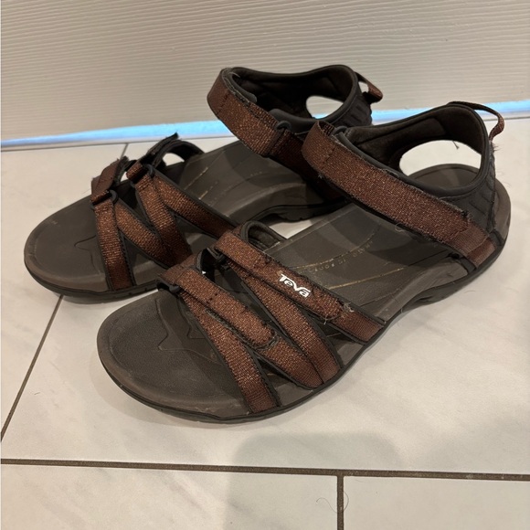 Teva Dark Brown Strappy Sandals W8 - Picture 4 of 8